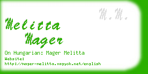 melitta mager business card